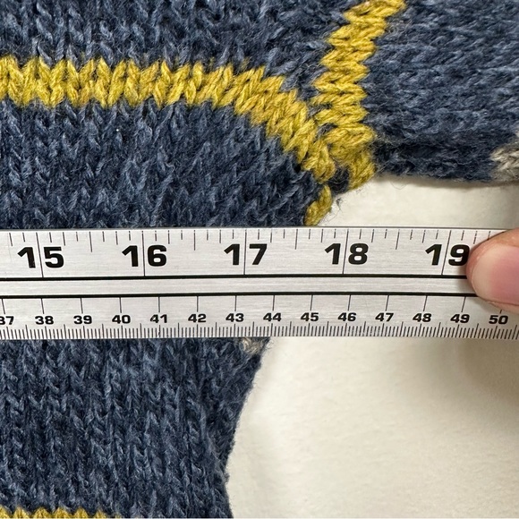 Royal Robbins Womens S Blue Fair Isle Chunky Knit Hooded Cardigan Pockets Boho - Picture 7 of 7